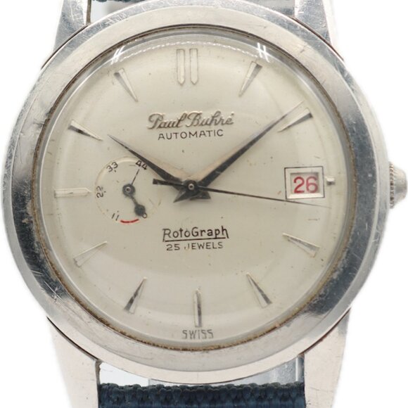 Vintage Paul Buhre Rotograph Power Reserve Men's Automatic Wristwatch 760 Steel - Picture 1 of 4